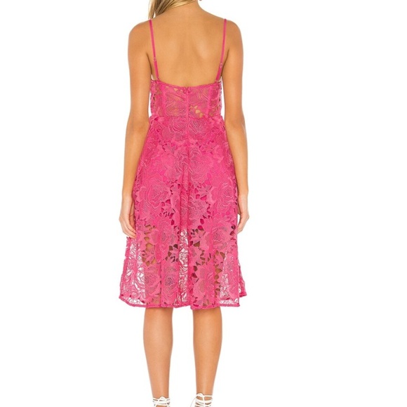 LOVERS AND FRIENDS Angela Midi Dress in Hot Pink size XXS - Picture 3 of 10